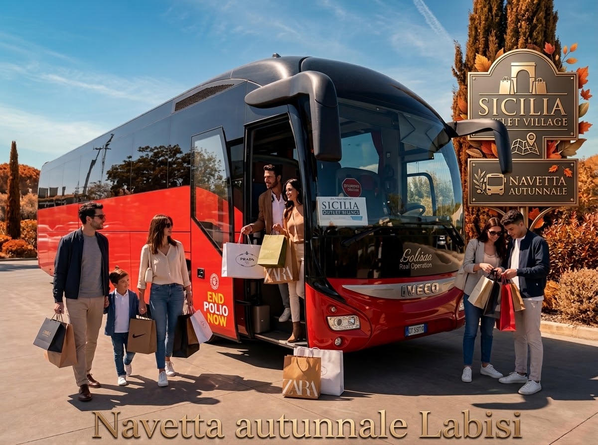 SICILIA OUTLET VILLAGE: BUS NAVETTA SHOPPING €13 A PERSONA - TUTTE LE DOMENICHE BUS STOP DA PALERMO ED OTRE