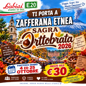 OTTOBRATA ZAFFERANA ETNEA – PARTENZE 2 DOMENICHE DI OTTOBRE TRA SAPORI, TRADIZIONI E ATMOSFERE D'AUTUNNO €. 30