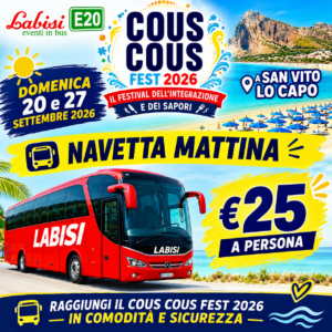 COUS COUS FEST 2026 IN BUS NAVETTA DEL MATTINO €25 PER PERSONA