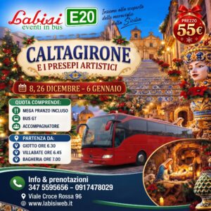 CALTAGIRONE E I PRESEPI ARTISTICI! EURO 55,00 Per Persona DATE: 08 DICEMBRE | 26 DICEMBRE | 06 GENNAIO
