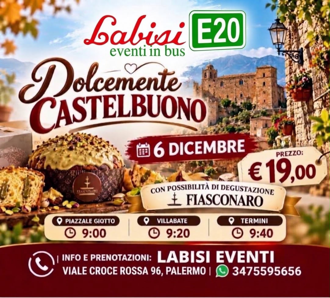 DOLCEMENTE CASTELBUONO (PA) - DATA: DOMENICA 6 DICEMBRE - EURO 19,00 A PERSONA